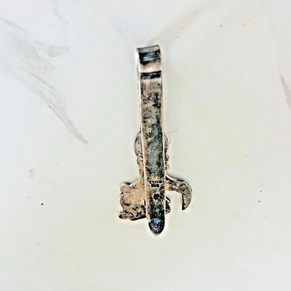 Rafael Melendez Money Clip Tie Mexico Taxco Sterling Silver 980 Serpent Dragon